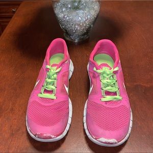Nike Free Run 3 Sneakers- Pink & Green limited ed